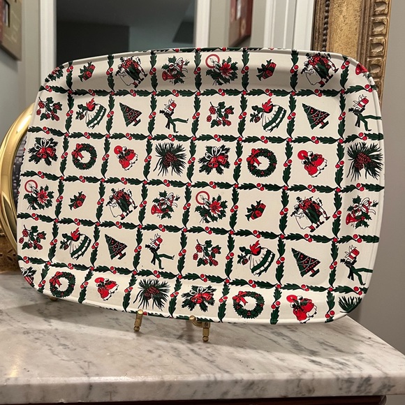 Vintage Metal Christmas Tray - Picture 2 of 5
